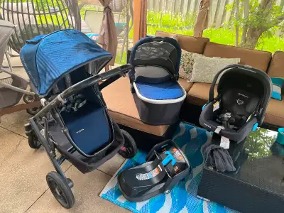 Uppababy Vista stroller with bassinet.Car seat,base Clean as new . ............ ...... Mesa car seat...