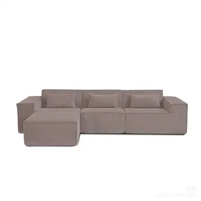 L-shape 3-Seater Couch + Ottoman Sectional Set, View more