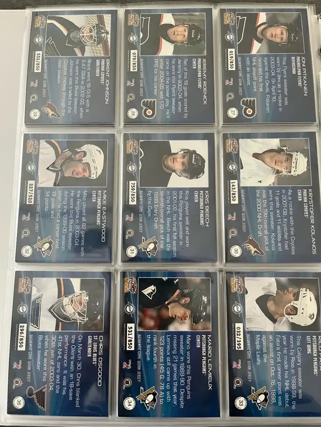 2004-05 Pacific jersey hockey cards 1-44 in Arts & Collectibles in Gatineau - Image 9