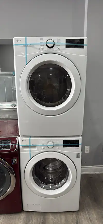 27 inch LG white front load washer dryer set , View more