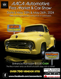 FLEA MARKET & CAR SHOWMay 25th & 26th, 2024 open at 8am rain or