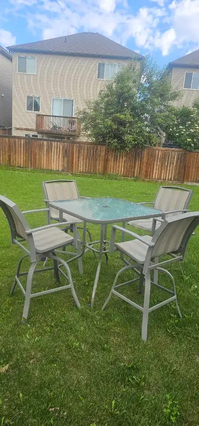 Padio set - Bar height Table and 4 chairs, View more