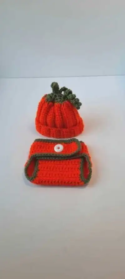 Newborn Infant Hat and Diaper cover set, 0 to 3 mths, View more