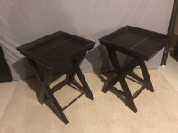 Pair of wooden end tables