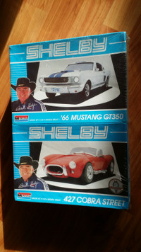 New Sealed Monogram Vintage Shelby 2 Pack Mustang and Cobra Kits