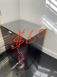 Side table small office table real wood and glass