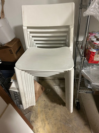 Tables, chairs, stanchions, flour bins