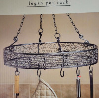 Hanging Logan Pot Pan Kettle Utensil Rack With 8 Metal S Hooks
