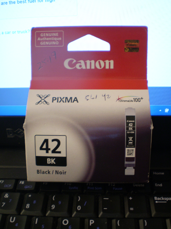 CANON #42 BLACK PRINTER CARTRIDGE- NEW - $15