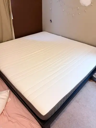 IKEA King Size Mattress + Bed Frame (200×180cm) – Clean – $150 P, View more