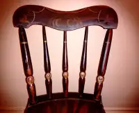 Antique 1860s chair with original finish, hand-painted flowers