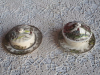 2--Rare The Friendly Village Pieces--Butter Dish/ Butter Box