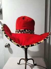 Big Red Pimp Costume Hat, like new condition 