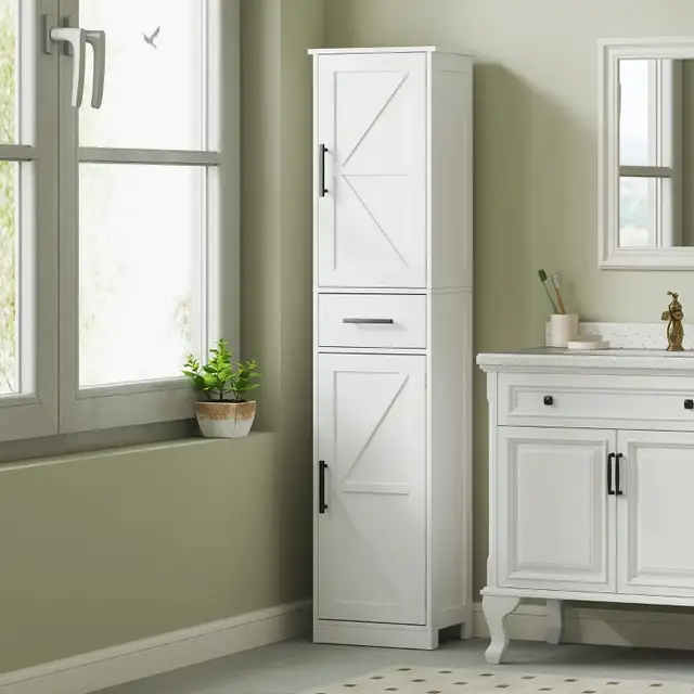 67" Tall Bathroom Cabinet, Narrow Bathroom Storage Cabinet with in Storage & Organization in Markham / York Region - Image 5