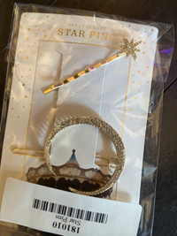 Star and moon hair Bobby pins. 