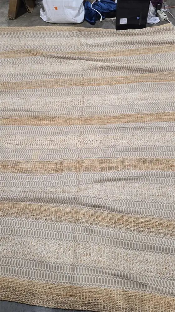 9 ft. x 12 ft. Natural Fiber Ivory/Beige Striped Woven Area Rug in Rugs, Carpets & Runners in City of Toronto - Image 7