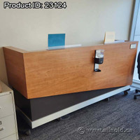 Maple, Espresso, and White Straight Office Reception Desk