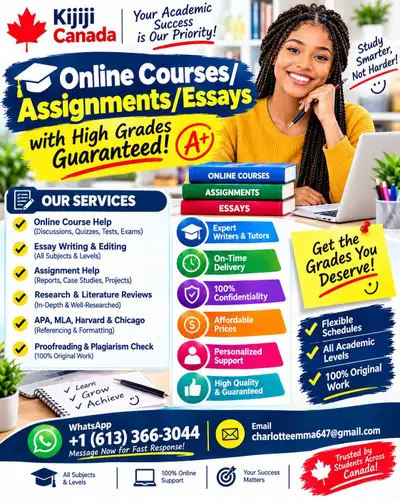 Online courses/Assignments/Essays with high Grades guaranteed, View more