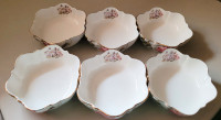 Vintage Sb. Limoges Porcelain Bowls with Rose's and Butterflies
