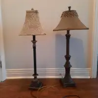 Two Table Lamps with Shades and Bulbs