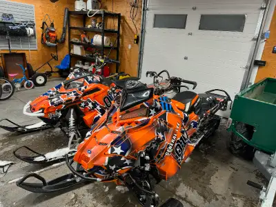 2016 Polaris RMK has narrowed front end has cooker can from sled shed Pops out of snow good New ice...