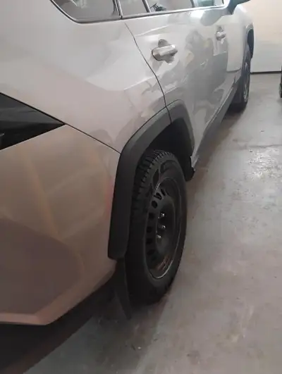 SET OF 4 ICE-SPIDER II WINTER TIRES ON STEEL RIMS MOUNTED ON A 2024 TOYOTA RAV4 USED FOR 600 kms PAI...