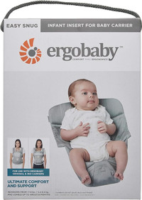 Ergobaby Easy Snug Infant Insert, Grey, Premium Cotton
