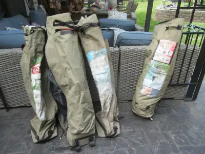 I have 4-5 duffle bags from outside gazebo tents. These are heavy canvas bags with full-length zippe...