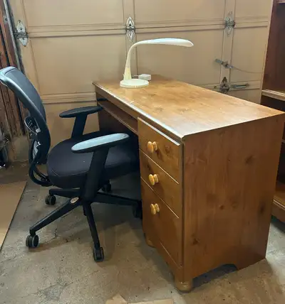 Moving Sale: ASHLEY Desk, Bookshelf & 5-Drawer Chest, View more