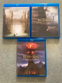 The Lord of The Rings Trilogy 1 2 3 Extended Edition EUC Bluray 