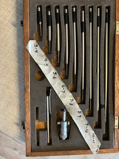 2” - 12” mitutoyo inside micrometer set excellent condition