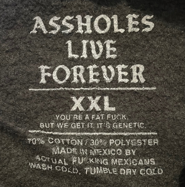 NEW MENS XXL ASSHOLES LIVE FOREVER "EMBRACE DARKNESS" HOODIE  in Men's in Cambridge - Image 4