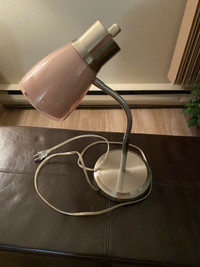 Pink and metal desk lamp