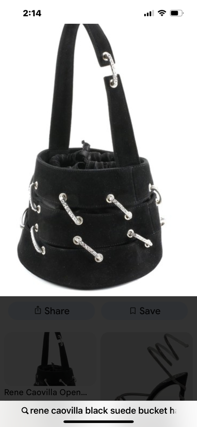 Made in Italy black suede evening handbag. See pictures for measurements. Small strap to carry the b...