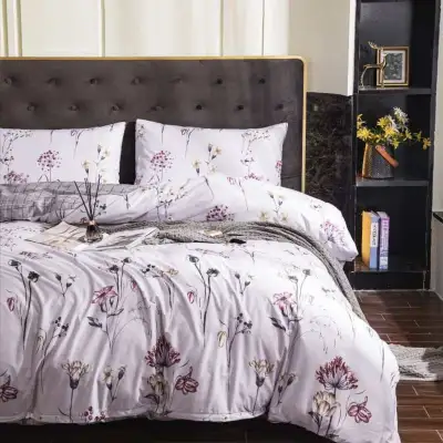 Brand new duvet cover set 3pcs queen size--white flower, View more