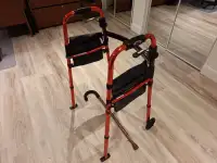 Drive Medical Deluxe Folding Travel Walker with 5" wheels