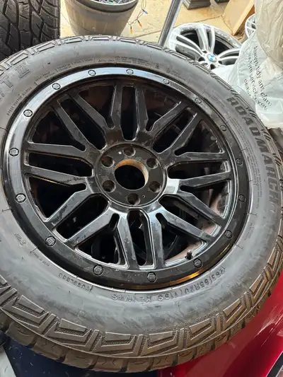 Gorgeous set of aftermarket rims and tires. Came from 2010 ford f150. Rims are in perfect condition,...