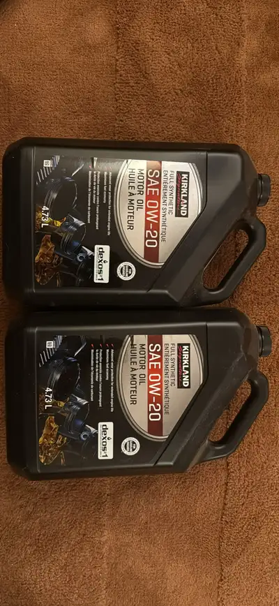 I'm offering two jugs of Kirkland 0W-20 full synthetic motor oil, each containing 4.73L. This high-q...