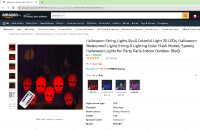Halloween String Lights Skull Colorful Light 20 LEDs Red