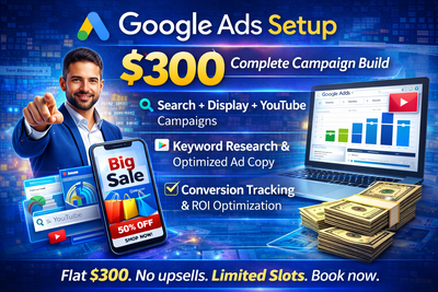 Google Ads Setup — $300 Flat Rate Fast Turnaround, View more