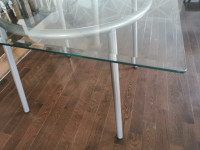 New Square Glass top with Silver Table Base