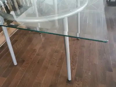 New Square Glass top with Silver Table Base, View more