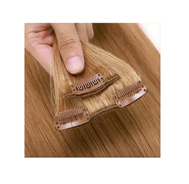 Clip In Honey Brown Brazilian Human Hair Extensions In 22 Inches dans Autre  à Ville de Montréal - Image 4
