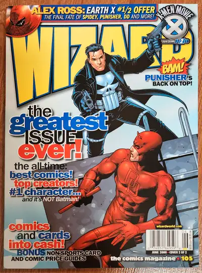 Wizard Magazine #105 Jun. '00 - Punisher / Daredevil Cover
