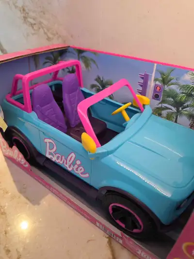 New Turquoise Pink Barbie Jeep Remote Control , View more