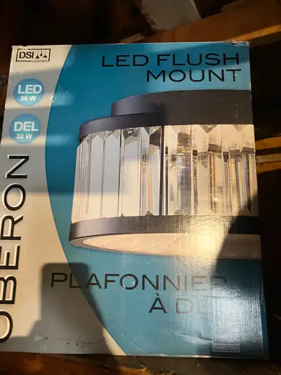 Flush mount Light - black with crystals, View more