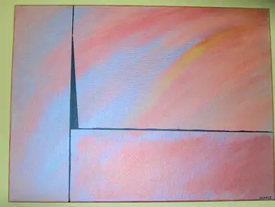 Original Acrylic Painting on Canvas "Pearl Sky" Calgary Artist New measures 18 inches X 24 inches