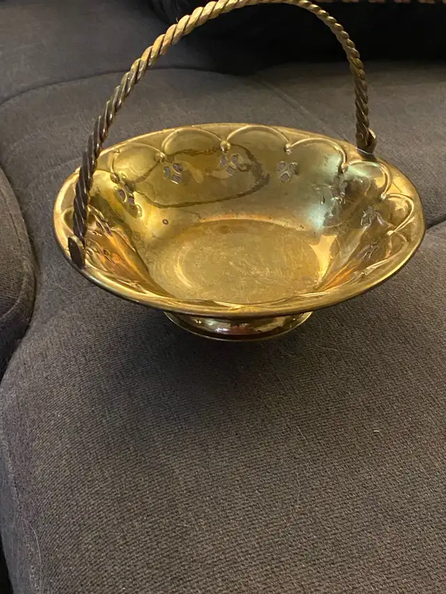 Vintage Brass Decorative Basket