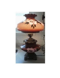 Vintage Extra  Large Hurricane Lamp Hand Painted