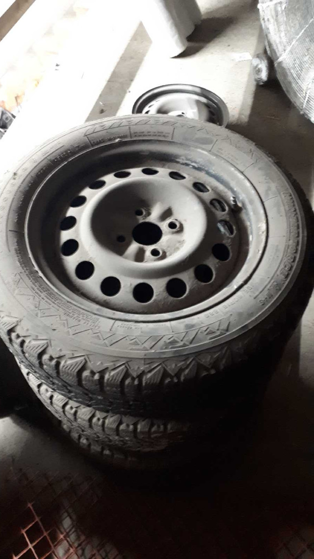 Steel Rims With Snow Tires  in Snowmobiles Parts, Trailers & Accessories in Kitchener / Waterloo - Image 3